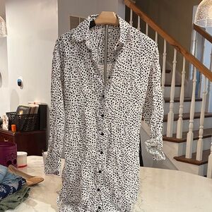 Emerson Fry Black and White Spotted Blouse